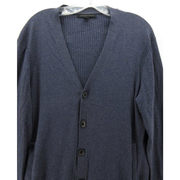 John Varvatos Sweater Medium Cardigan Button Up Ribbed Knit Classic - Picture 2 of 11